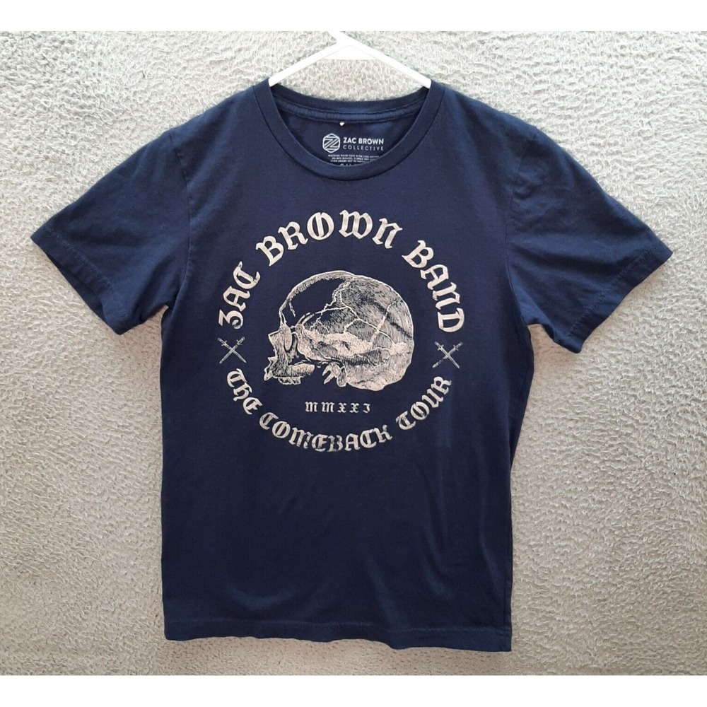Zac Brown Band Shirt Adult Small Blue The Comeback Tour Country‎ Music Festival
